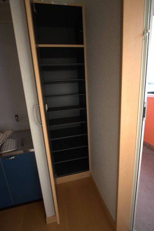 玄関　ドレッサーの後ろに靴入れ　　　　　　