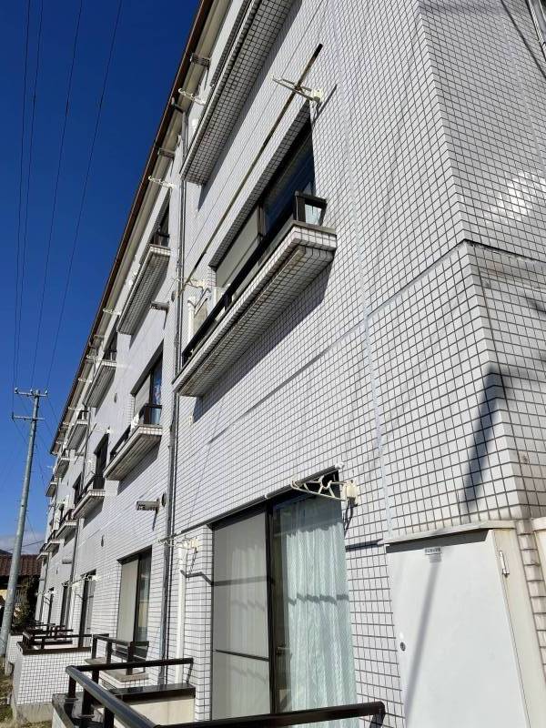 建物南側、液から平坦ですが建物は少し高い