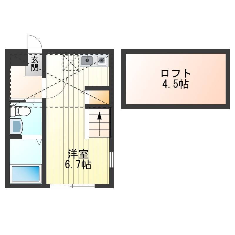 ロフト付きで、生活しやすい間取りです