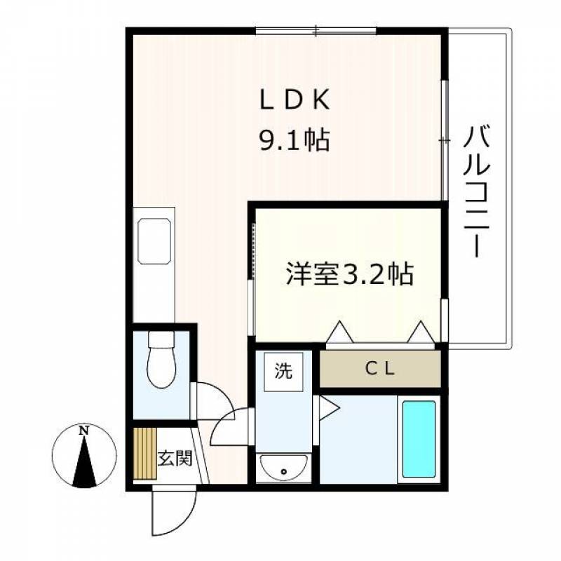 LDK9.1帖♪寝室を分けられる明るい1LDK