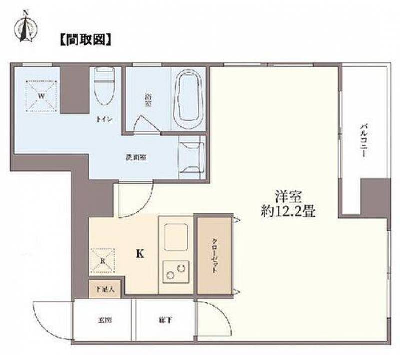 広い角部屋のワンルームでキッチンは居室とは隔離されてます！