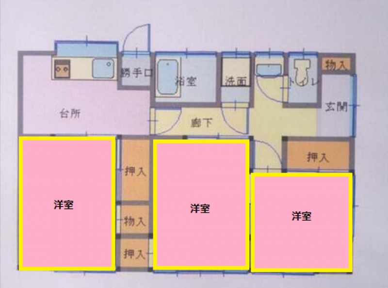 沼田市柳町貸家の間取り図