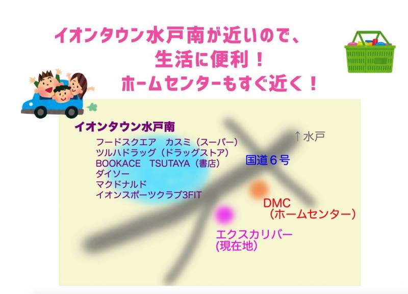 イオンタウン水戸南が近いので生活に便利！