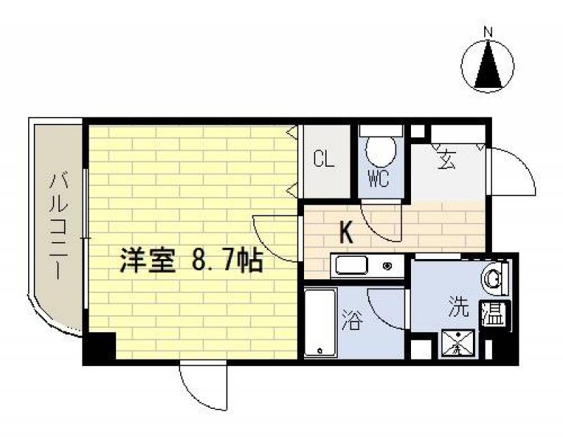洋室は８．７帖です