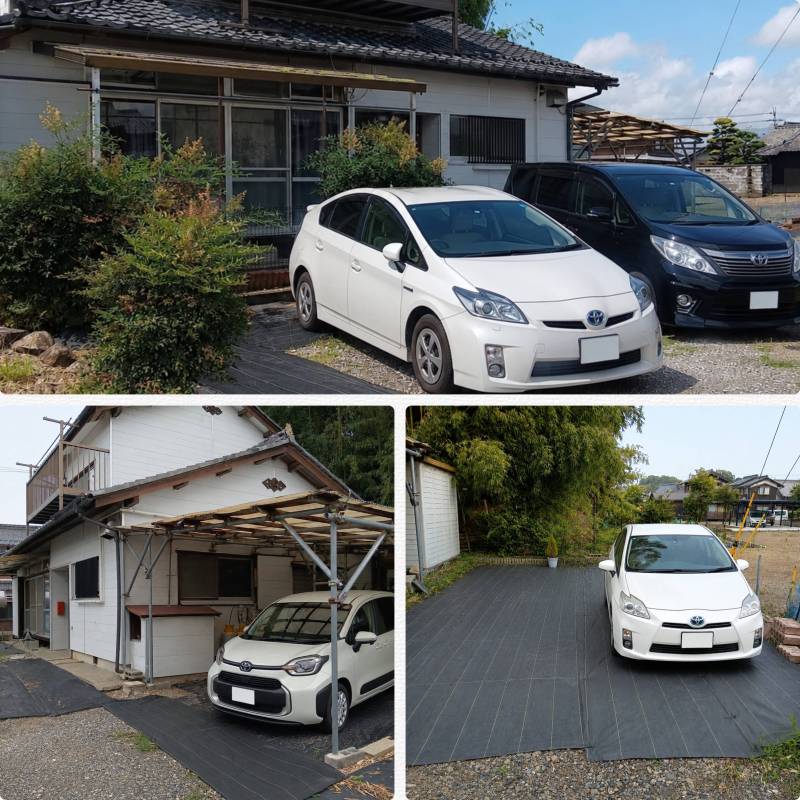 駐車場は広く、3台駐車可能です。