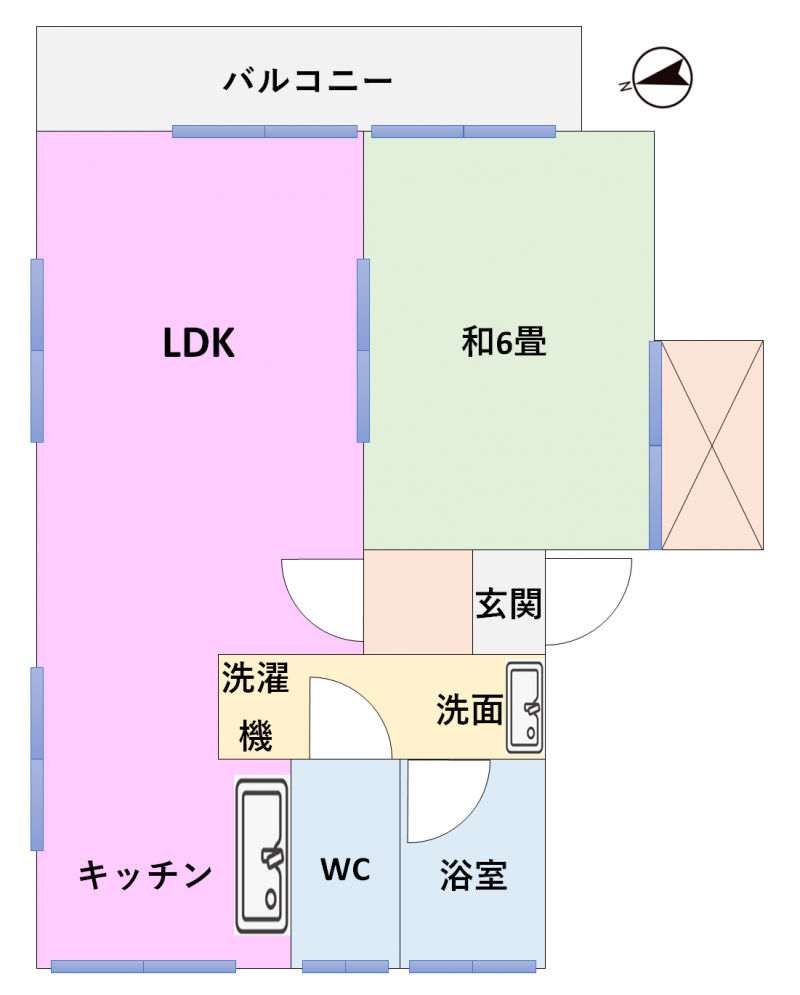 広々とした1LDKの間取りです。