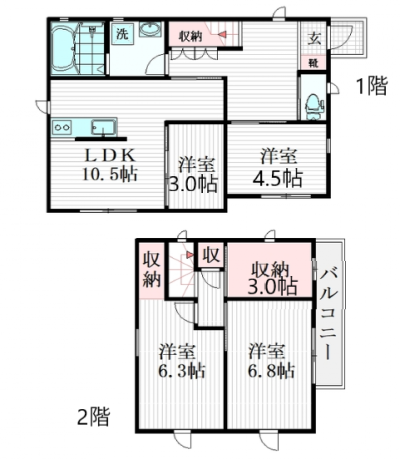 4SLDK 部屋数多め　駐車場２台付です