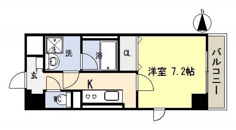 東向きの角部屋です