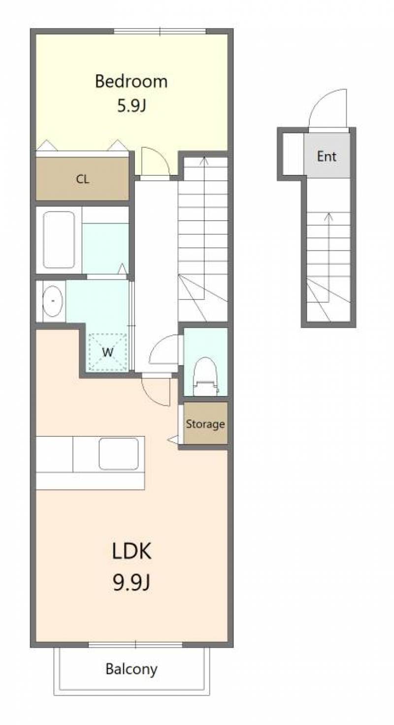リビングと寝室を分けて使える使い勝手の良い1LDKです！