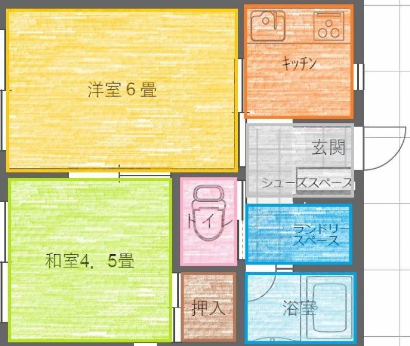 一人暮らしにちょうどよい広さです♪