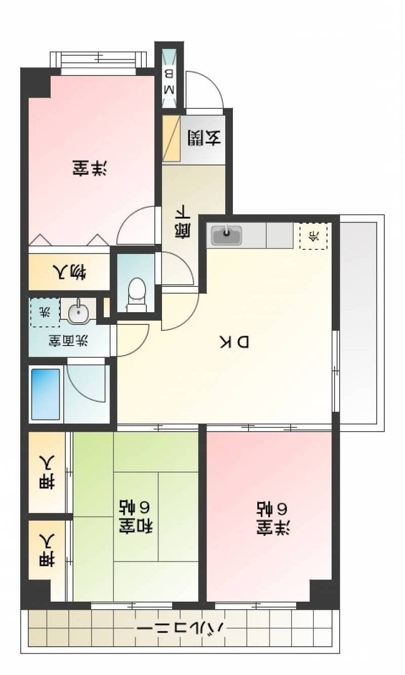 角部屋で両面バルコニーとなっております。