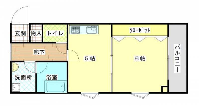 角部屋　出窓側にアクセントクロス使用