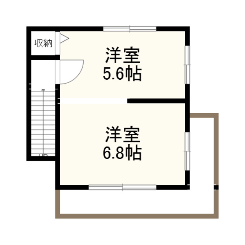 2階の間取り図です。