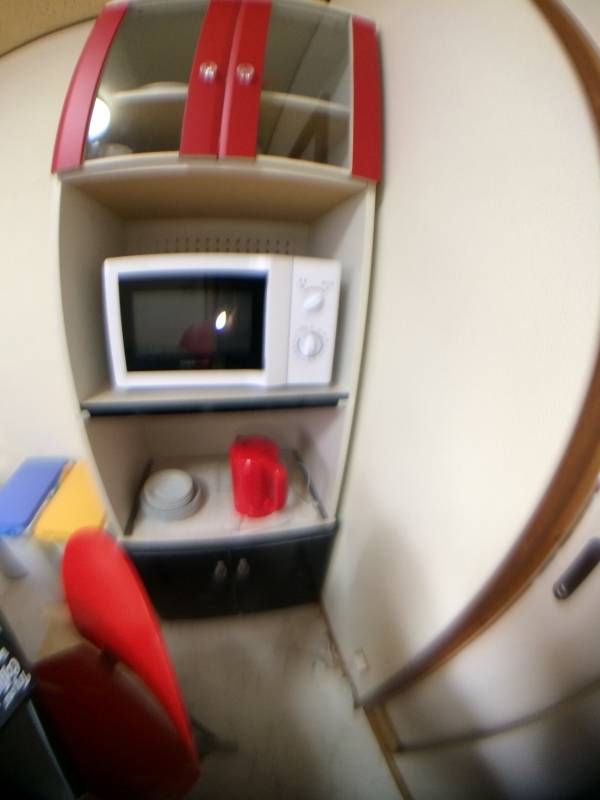 レンジと赤い電気ポット