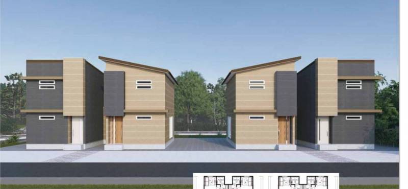 新築戸建⭐︎ 外壁等変更の場合があります。各駐車場4台庭付