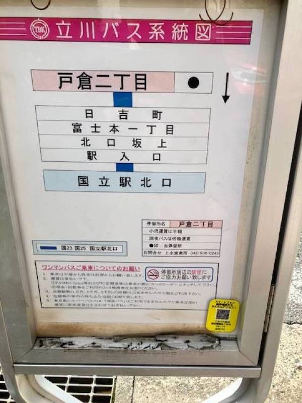 国立駅まで4駅