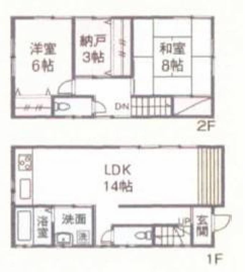 ２F和室は、洋室に変更しています