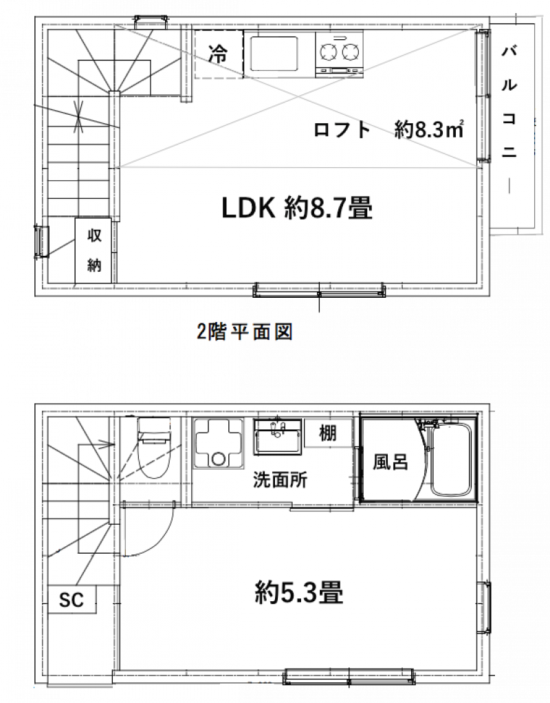 戸建の間取♬メゾネット風ロフトもついてます！