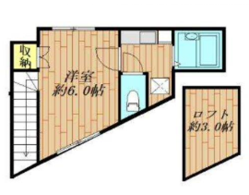 専用の内階段がある2階角部屋。ロフト付の明るいお部屋です！