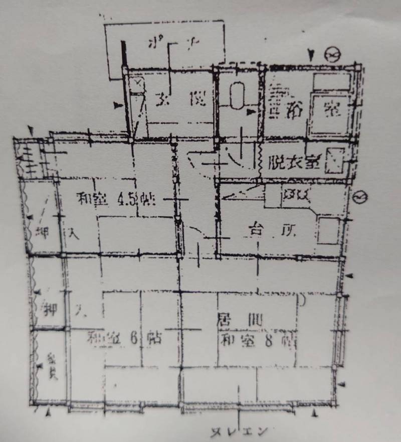 手書きの間取り図です