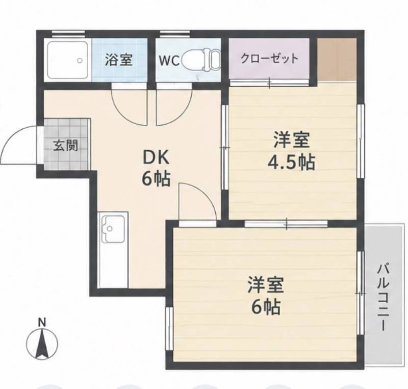 バス・トイレ別の使いやすい間取りです