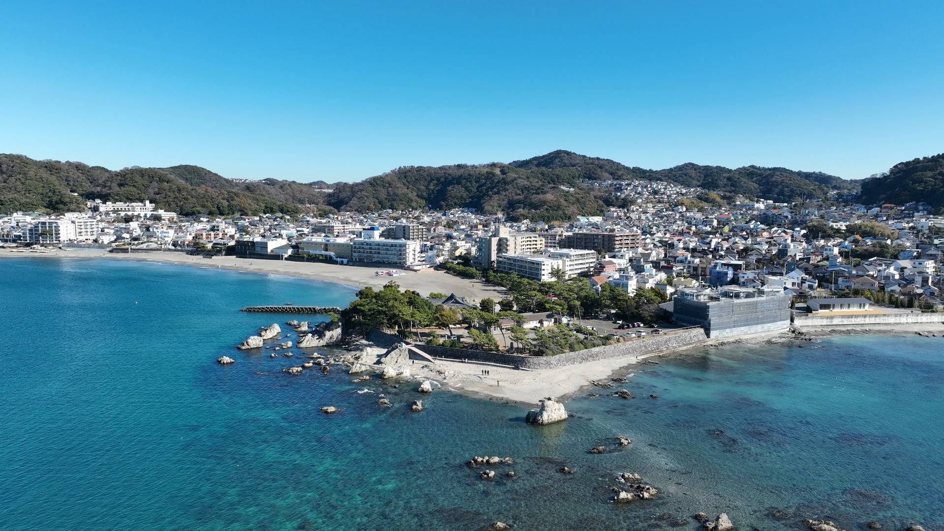 小田原の海岸と相模湾